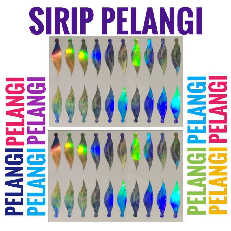 Stiker Sirip Pelangi Hologram Sticker