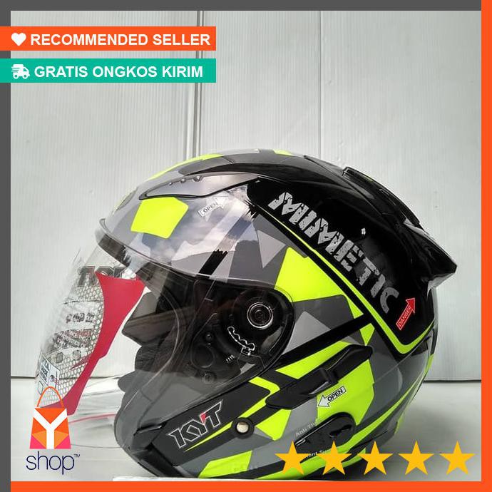 CUCI GUDANG ! HELM KYT GALAXY SLIDE #4 BLACK/YELLOW