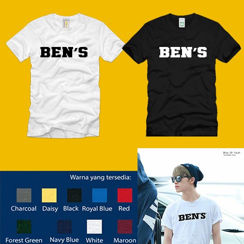 KAOS DISTRO CUSTOM COTTON COMBED 30'S KOREA KPOP MEMBER SEVENTEEN TULISAN BEN'S