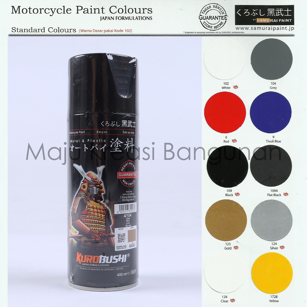 Pilox Samurai Paint Kurobushi Epoxy Pylox Pilok Cat Semprot Kaleng Spray 400ml 400 ml Sepeda Motor