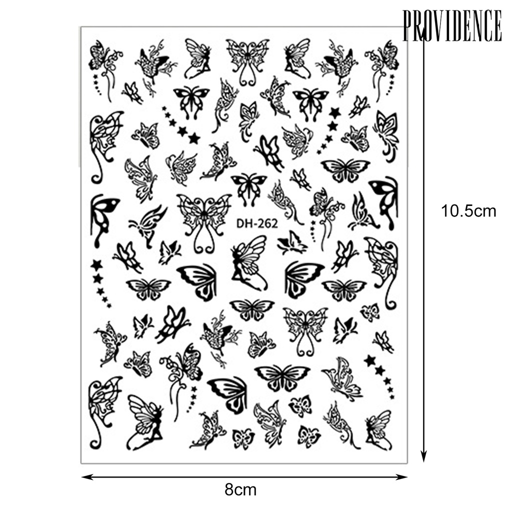 Providence Manicure Decal Delicate Exquisite Glue-free Hollow Butterfly Nail Art Transfer Sticker for Women