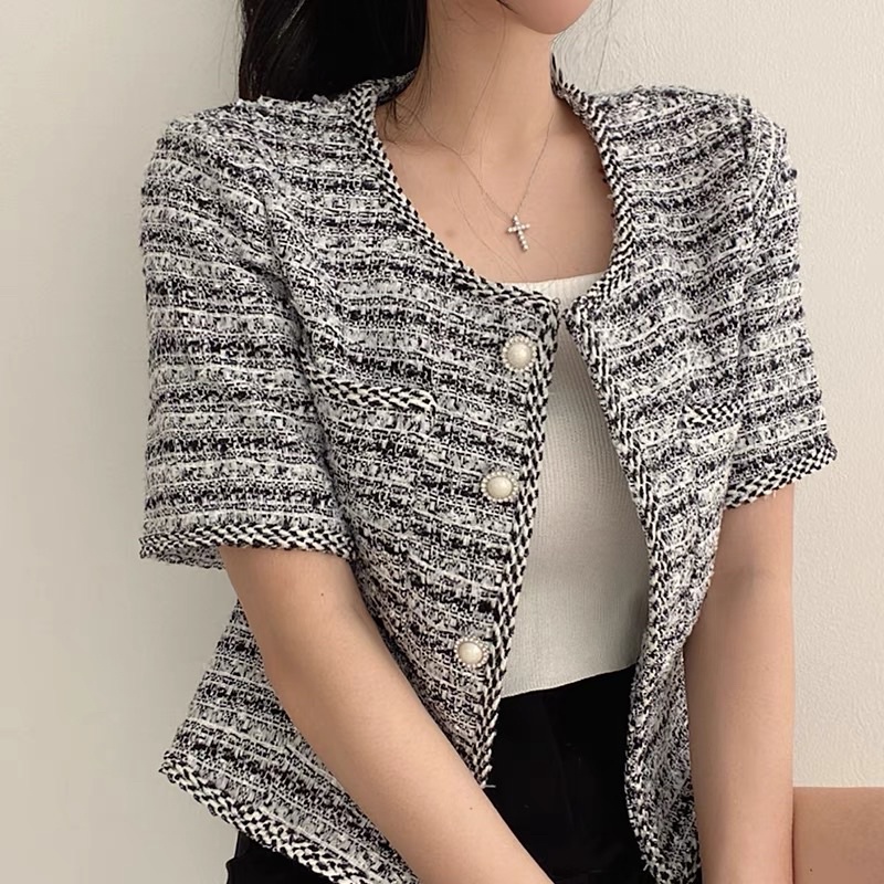 TWEED OUTER IMPORT WANITA TOP ATASAN FASHION MX994