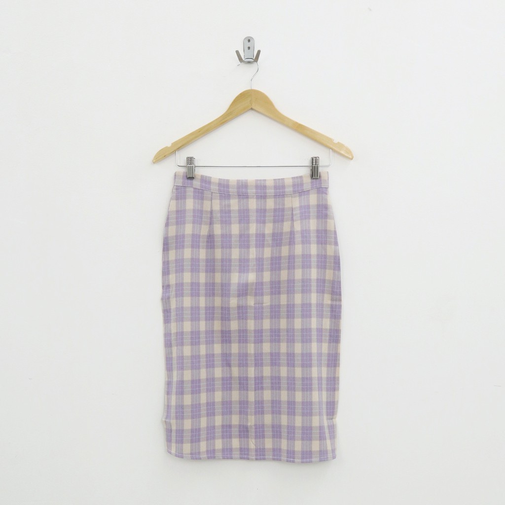 Sunee long plaid rok skirt -Thejanclothes