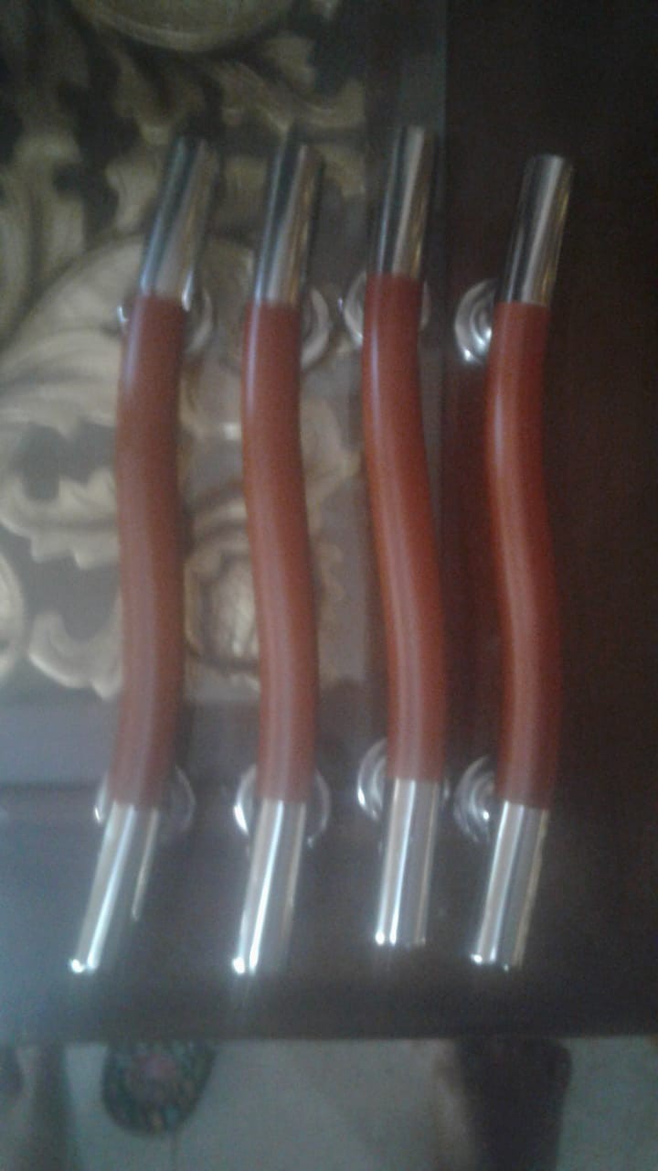 Handle Pintu Rumah Bulat 33 Cm Es Tarikan Pintu Kayu Gagang Pintu Kunci Pintu 25 Mm Coklat Natural