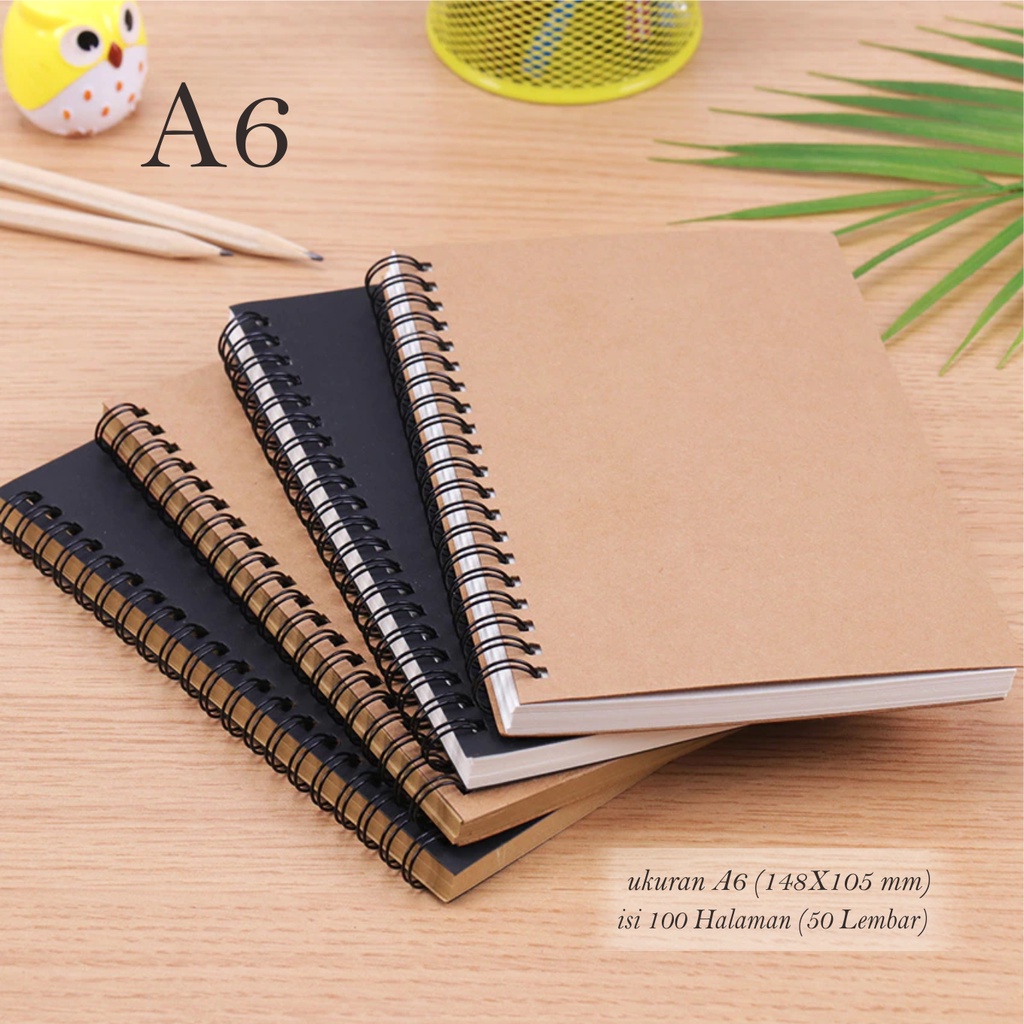 Buku A6 Notebook / Sketchbook - catatan Notes Book mini Diary spiral