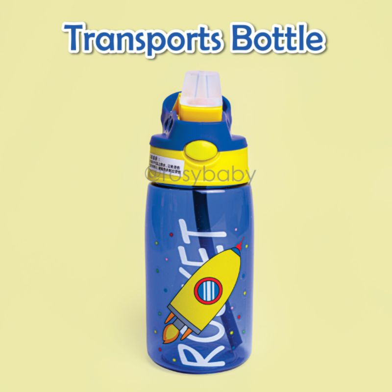 Botol Air Minum 450 ml / Botol Minum Anak Lucu Motif Karakter Imut dengan Sedotan BPA FREE