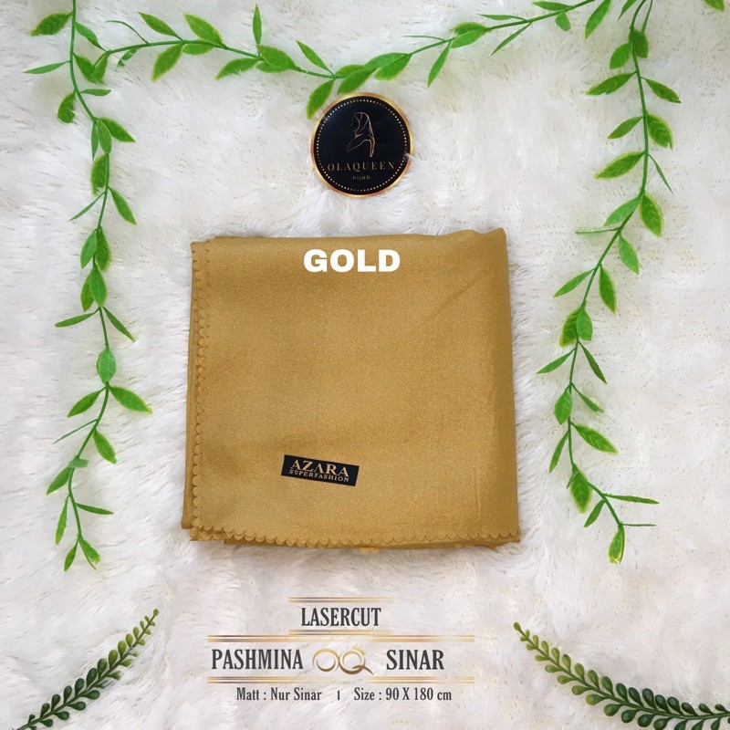 90x180cm Pashmina Glowing Nur Sinar Lasercut by Azara-GOLD