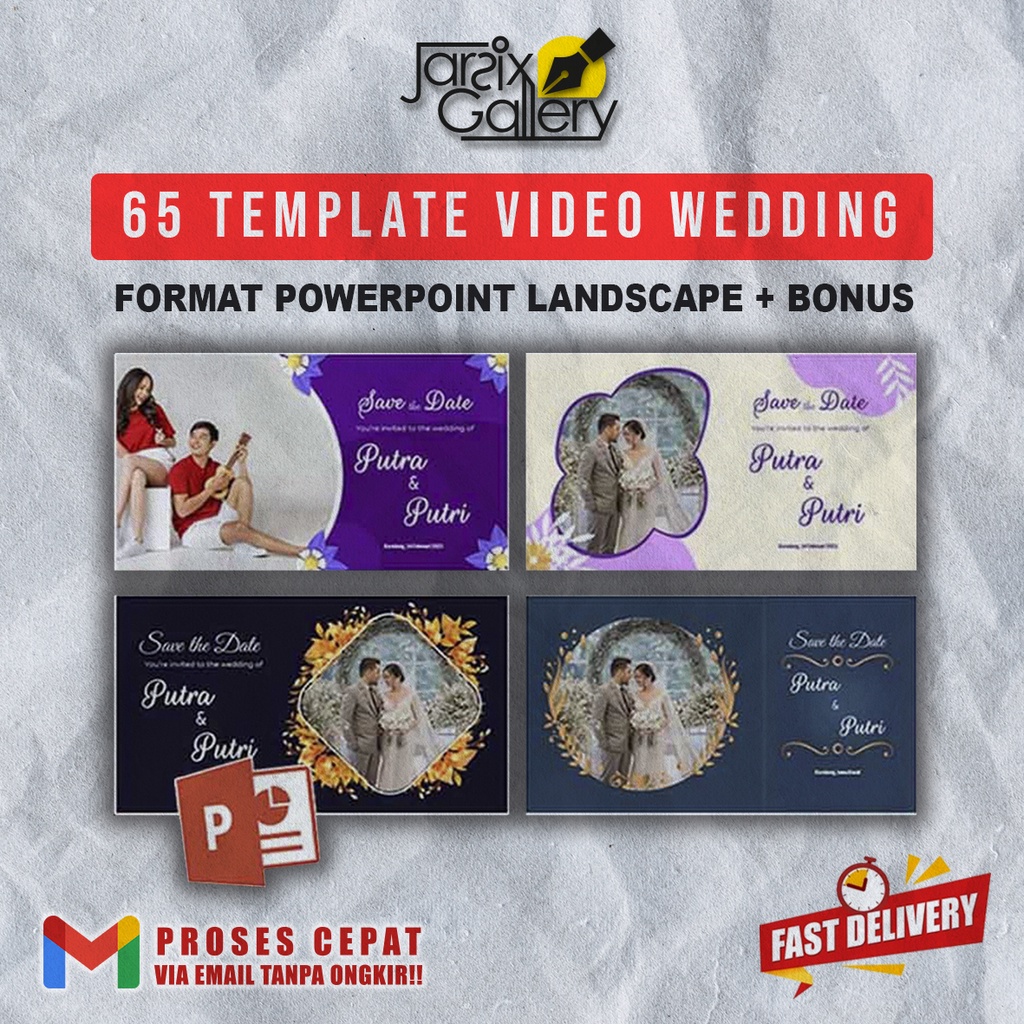 [PPT] 65 Template Video Undangan Pernikahan Landscape - Format TV/YouTube PowerPoint