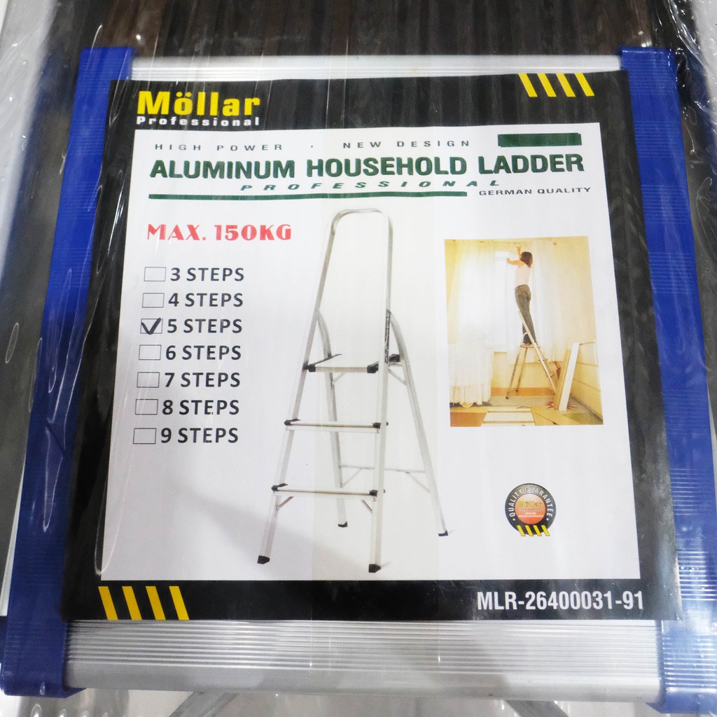 Tangga Rumah Alumunium Almunium 5 Step Mollar / Tangga Lipat 5Step Mollar Household Ladder Mollar