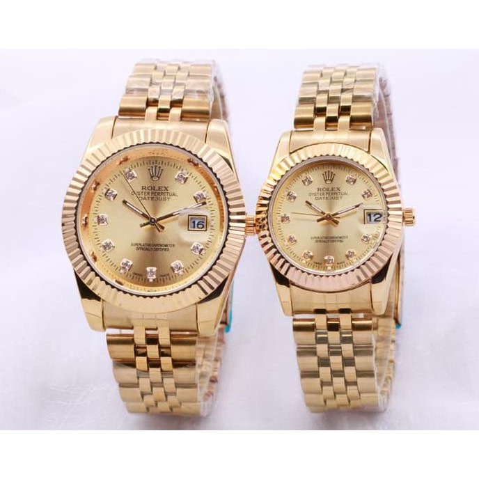 Jam Tangan Couple Rolex 5619 Full Emas