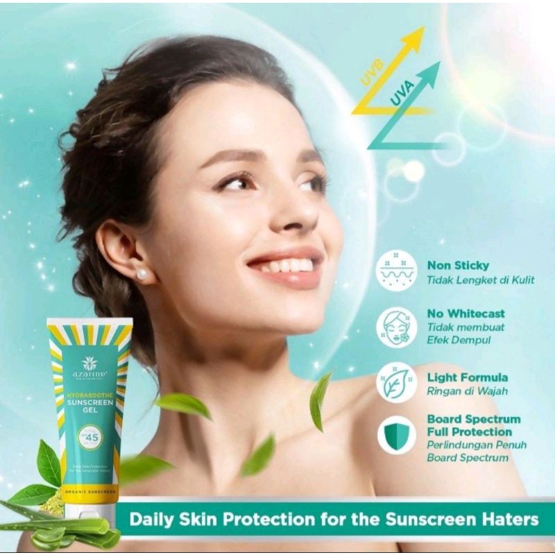 Azarine Hydrasoothe Sunscreen Gel Mist Tone up Hydramax C Serum Spf45 City Defense Spf50 pa++++ calm my acne cicamide moisturiser