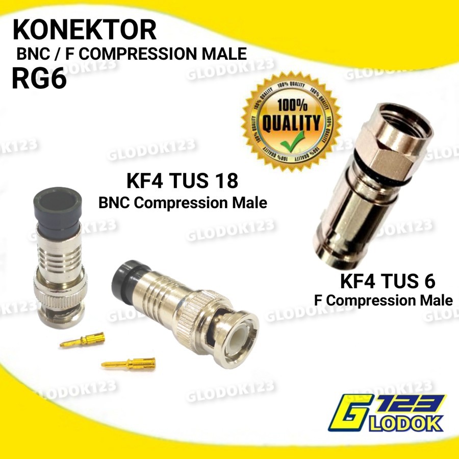 Konektor Adaptor BNC F Compression Male RG6