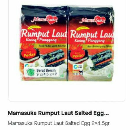 

Mama Suka Rumput Laut Salted Egg 2*4,5gr