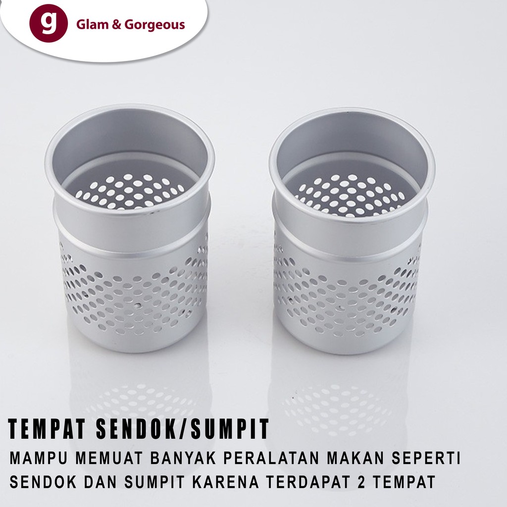 Rak Bumbu Dapur Gantung Minimalis Dinding Dapur Serbaguna Aluminium AD 568 N40