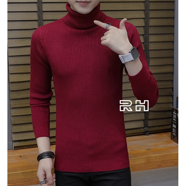 sweater baju rajut pria RHcollections / sweater turtleneck pria / switer pria / atasan pria salur