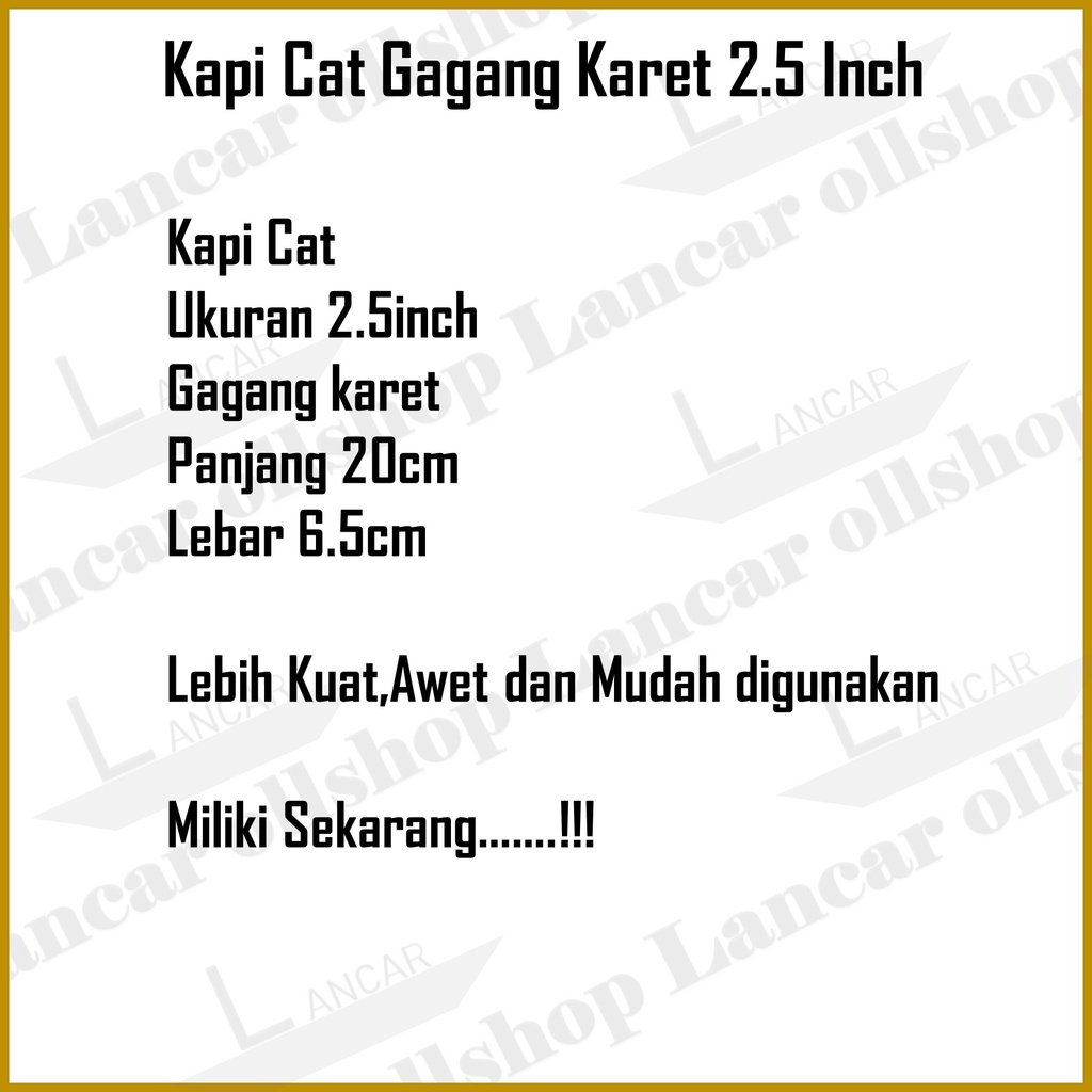 Kapi cat gagang karet 2.5 inch / Kape Cat