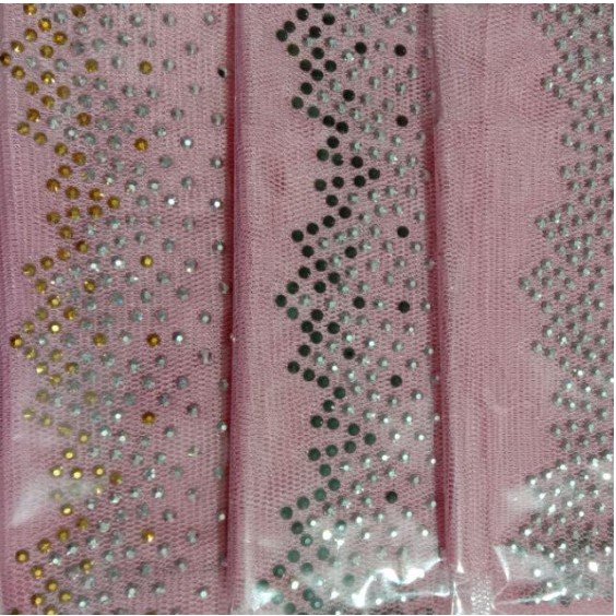 INNER HIJAB JILBAB DIAMOND BLINK BRUKAT PAYET TILE ZIGZAG PENGANTIN PESTA MODEL IKAT BKN CIPUT NINJA-SOFT PINK(PINK MUDA)