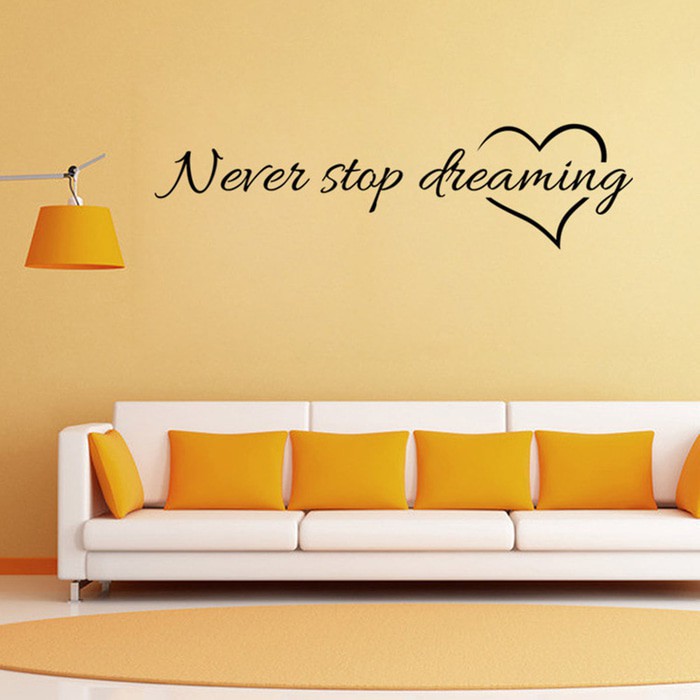 Wall Decal - Stiker Dinding &quot;NEVER STOP DREAMING&quot;