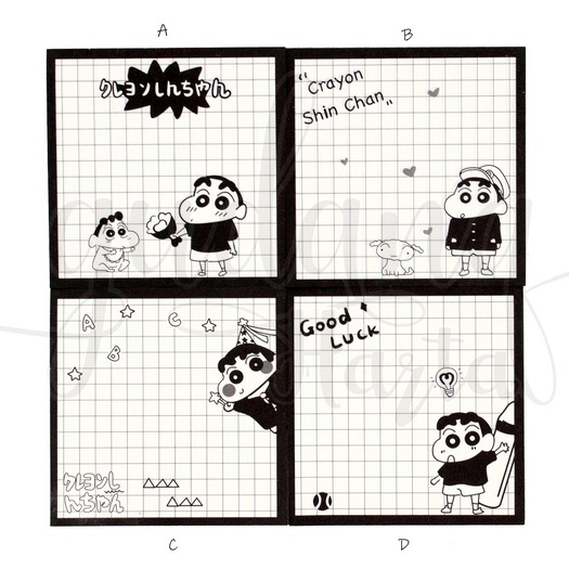 Sticky Notes Shinchan Black And White Notes Kartun Jepang GH 301482