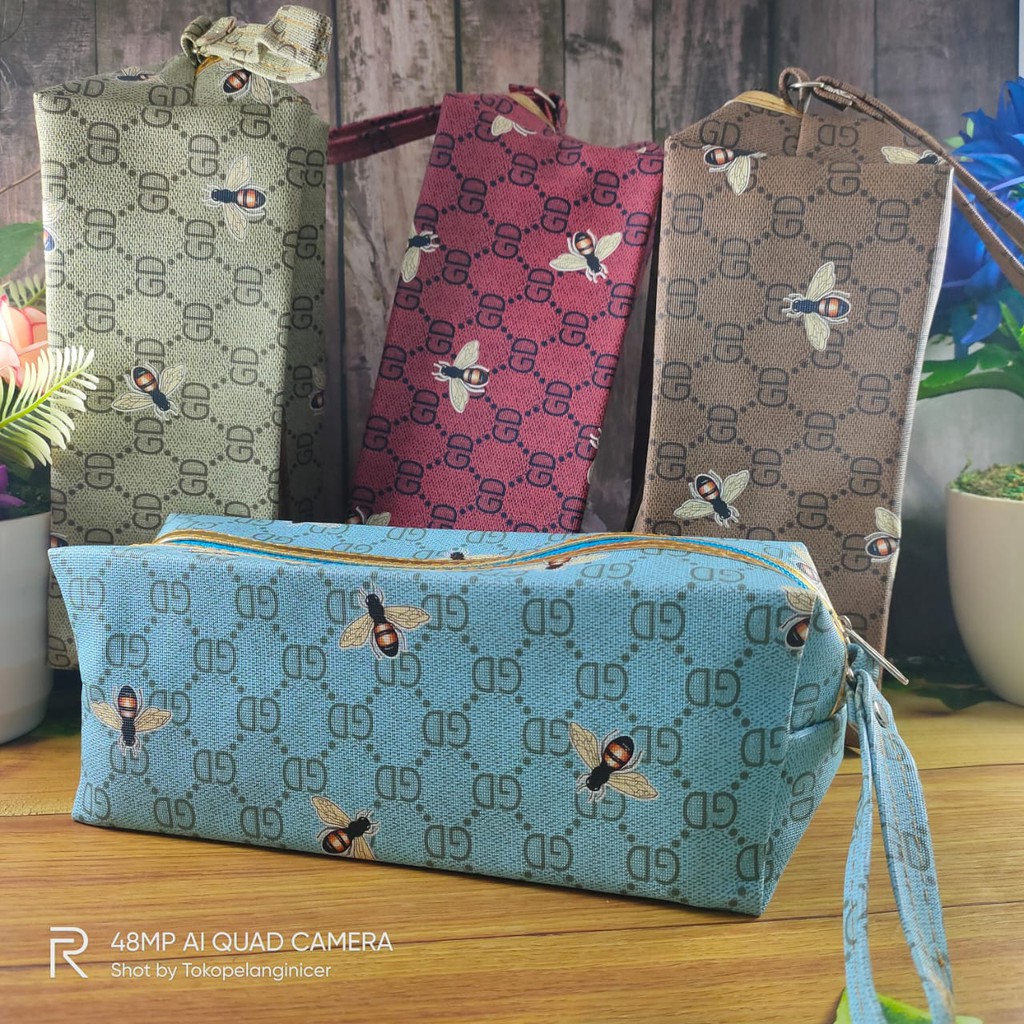 DOMPET KOSMETIK 1 RESLETING FASHION WANITA TOKOPELANGINICER