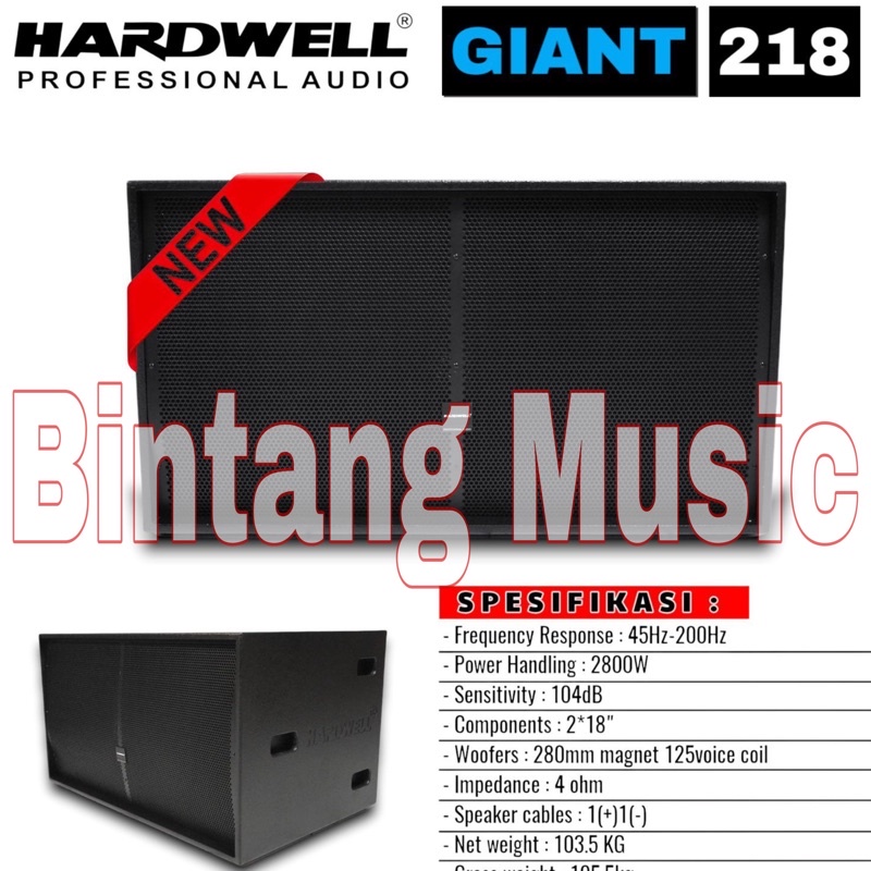 Subwoofer Hardwell GIANT 218 Original 18 inch giant218