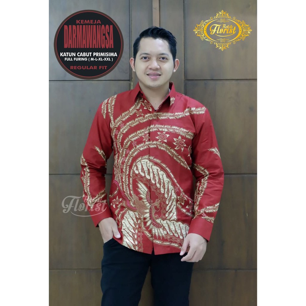 Batik Pria DARMAWANGSA Kemeja Full Furing Bahan Katun Cabut Primisima