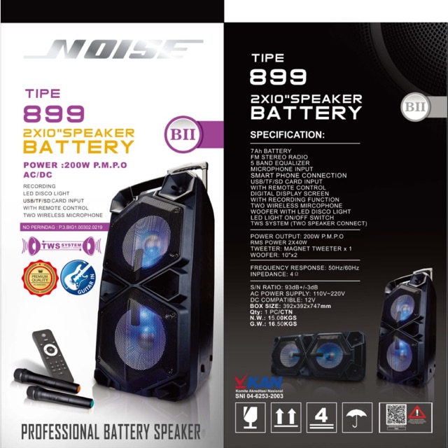 SPEAKER PORTBLE MEETING NOISE 899 BII 10INCH ELECTRO