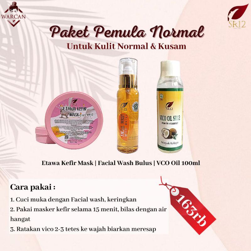 Paket pemula normal SR12 Skincare Glowing 1 paket