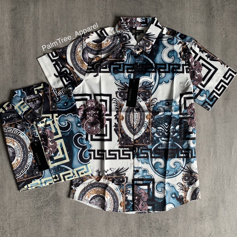 Kemeja Tangan Pendek Pria Versace Medusa Classic Premium Import