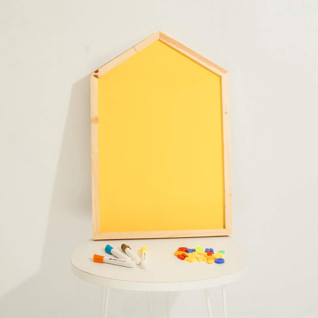 

Yellow Magnetic Board - Schoolhouse - List Kayu - Papan tulis Anak