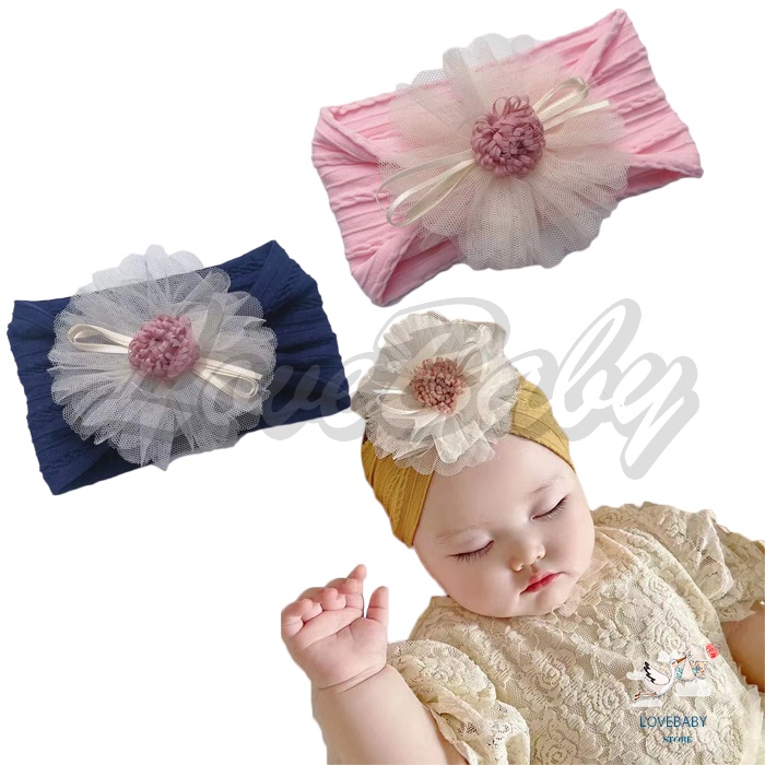 [1KG 65PCS] LBS Bandana Pita Flower Anak / Bando Pita Flower Anak / Bandana Bayi / Bando Bayi / Headband Anak