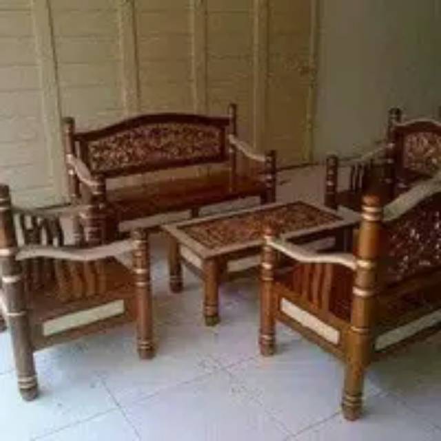 kursi tamu minimalis jati bambu+ kaca,mebel jepara furniture
