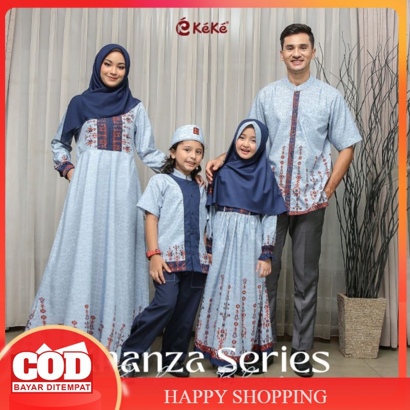 SARIMBIT KELUARGA KEKE KHANZA SERIES BABY BLUE | FAMSET FAMILY SET TERBARU KEKINIAN| BAJU COUPLE PAS