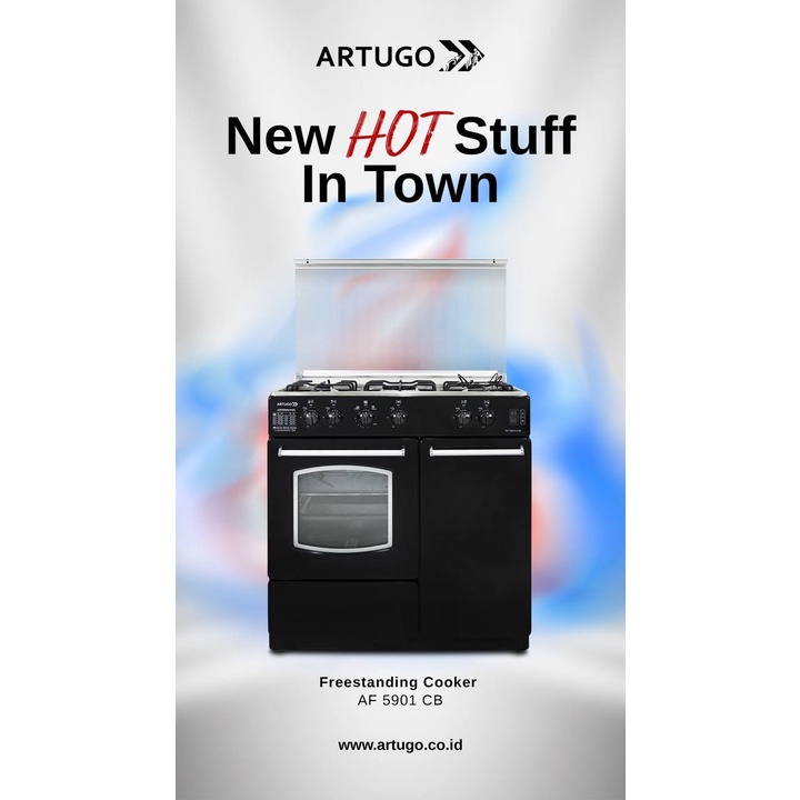 Artugo Freestanding Cooker AF 5901 CB 90 cm 5 Burners