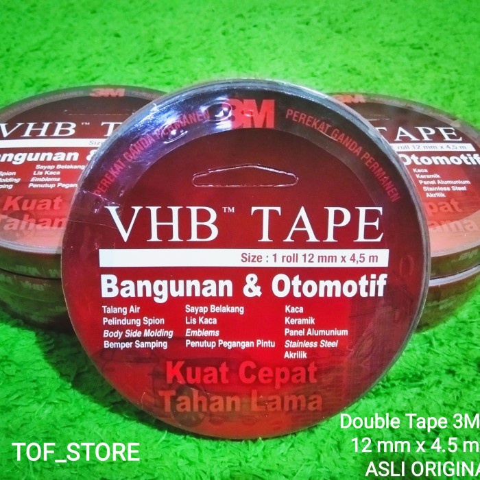 

Eklusif Double Tape 3M Vhb 12 Mm X 4.5 Meter Asli Original Terlaris