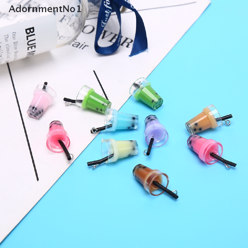 (AdornmentNo1) 10pcs / Set Charm Resin Bentuk Milk Tea Untuk DIY Perhiasan / Anting