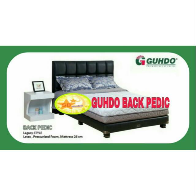 GUHDO KASUR SPRINGBED LATEX&REBONDED BACK PEDIC SIZE 90-200 - MATRAS SAJA/FULL SET