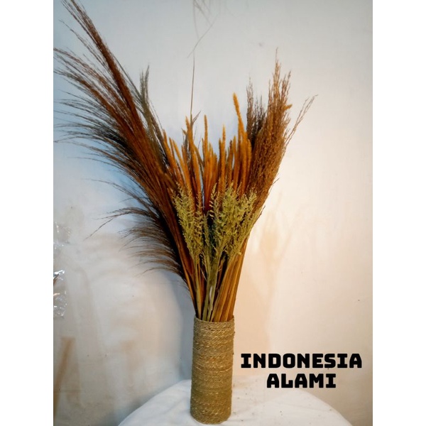 PAKET VAS BUNGA KERING/HIASAN KAMAR/HIASAN MEJA/HIASAN DINDING/BUNGA ESTETIKA
