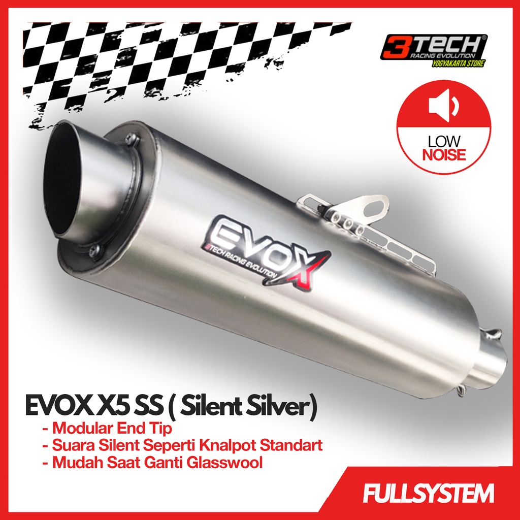 Knalpot 3Tech EVOX X5 Silent 110 cc - 135 cc Matic & Bebek
