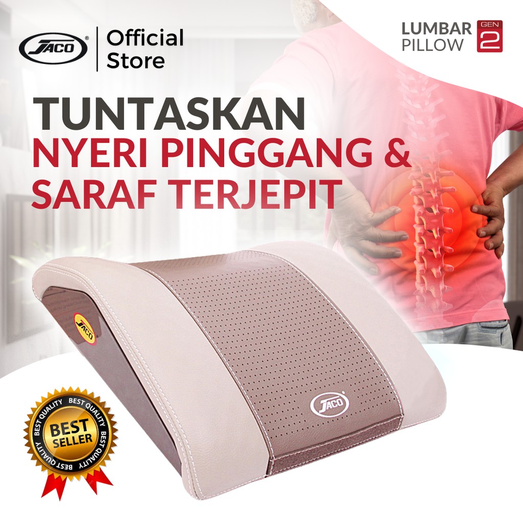 Jaco Lumbar Pillow Gen 2 Bantal Terapi Syaraf Terjepit Nyeri Tulang