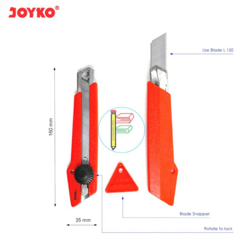 Cutter Besar Joyko L-500 / Pisau Pemotong + FREE 1 Tube isi Cutter L150 Joyko