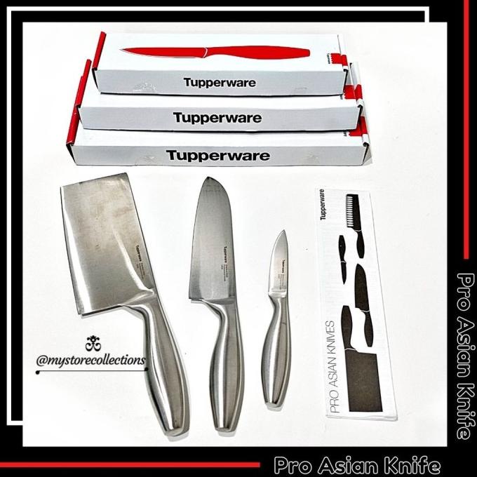 Tupperware Pro Asian Knife Set ( Santoku , Chopper , Paring ) Pisau Yq03M7Nz2_