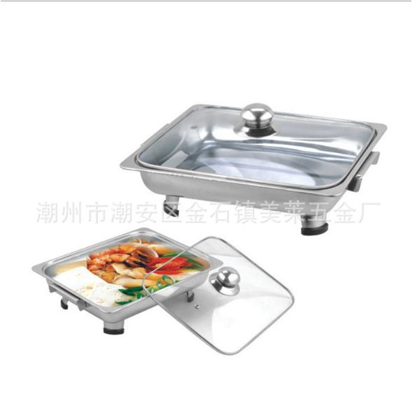 TEMPAT MAKAN PRASMANAN STAINLESS COMBI KACA WARMER FAST FOOD DISH