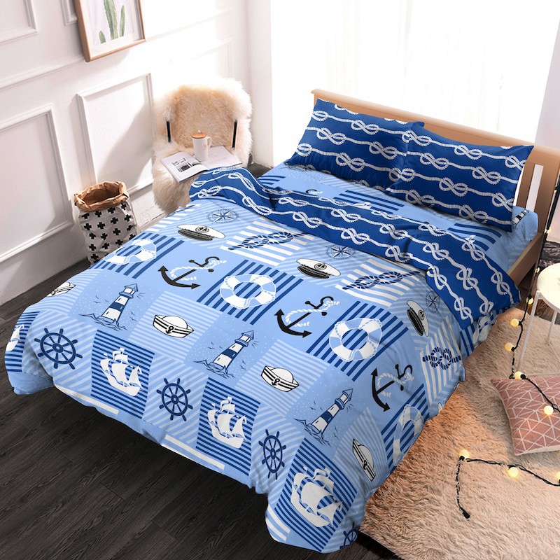 WW Bed Cover Kintakun D'luxe 160 MARINE 160x200 Queen Size bedcover deluxe new kids anak remaja