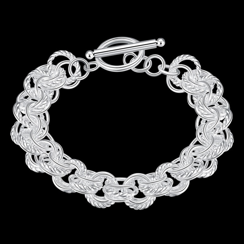 [Ready Stock]Fashion Personality Hollow out Bracelet Elegant Silver Plated Bracelet