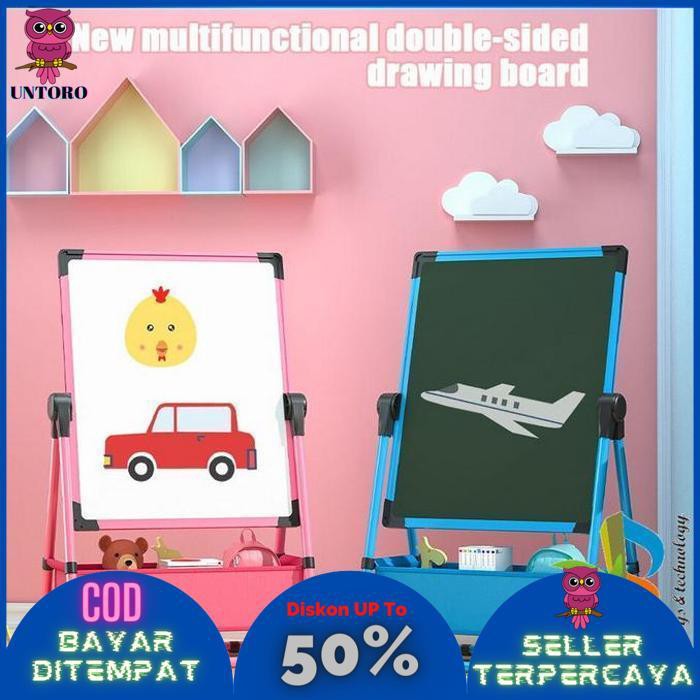 

READY BAYAR DITEMPAT RB-M133 Papan Tulis Anak Magnetic Multifungsi +Keranjang Drawing Board DISKON