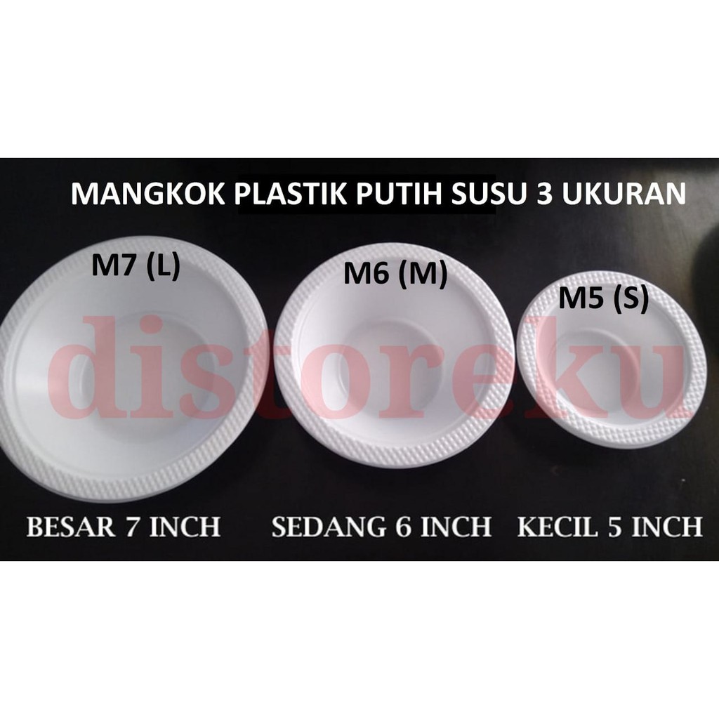 ISI 50PCS Mangkok Plastik Putih Susu Cup Wadah Kuah Baso M5 ukuran KECIL SMALL