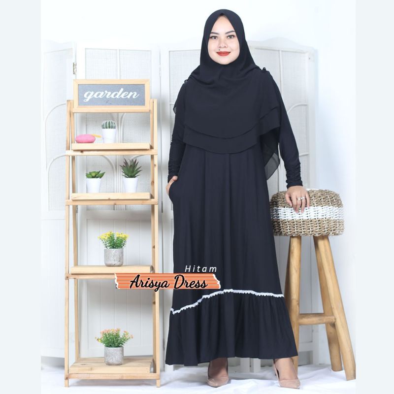 Baju Gamis Jersey Dress Rimpel Rempel Plisket Lipit Renda Busui Polos Ada Saku Untuk Kondangan Pesta