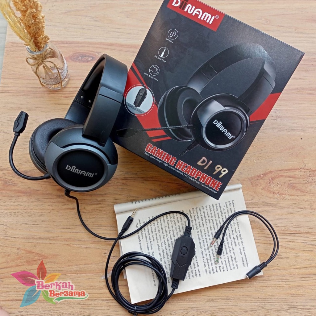 Headset Gaming Headphone Gaming DIINAMI DI99 SUPER EXTRA BASS GAMER WEAPON SUPER BUTTUN GARANSI 1BULAN BB6345