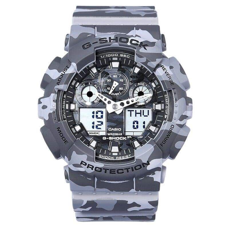JAM TANGAN CASIO GSHOCK GA100 AUTO LIGHT ARMY FULL SET